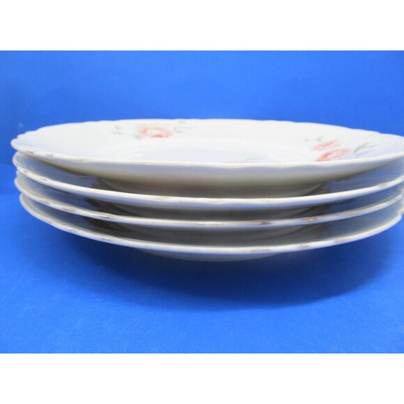 JHR Facon Limoges France Set Of Four 9 3/4" Floral Plates Hand Painted Germany - Picture 8 of 9